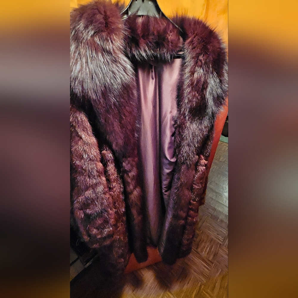 Mink Fur Coat in Deep Brown